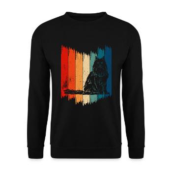 Norwegische Waldkatze Norwegian Forest Cat - Unisex Sweatshirt - black - Front - Alina (178cm) & Michal (187cm)