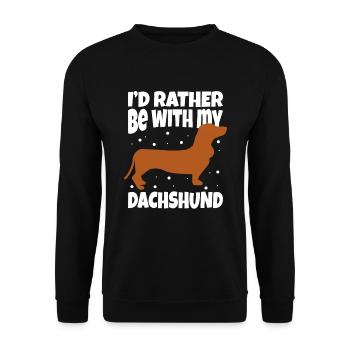 I'd Rather Be With My Dachshund - Unisex Sweatshirt - black - Front - Alina (178cm) & Michal (187cm)