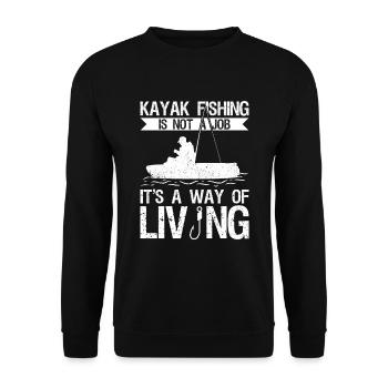 Kayak fishing and kayak fishing - Unisex Sweatshirt - black - Front - Alina (178cm) & Michal (187cm)