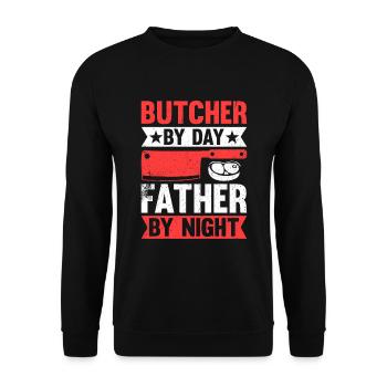 Boucher de jour Père de nuit - Sweat-shirt Unisexe - noir - Devant - Alina (178cm) & Michal (187cm)