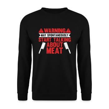 Commencez spontanément à parler de boucher de viande - Sweat-shirt Unisexe - noir - Devant - Alina (178cm) & Michal (187cm)