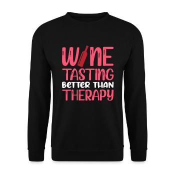 Wine Tasting Better Than Therapy - Unisex Sweatshirt - black - Front - Alina (178cm) & Michal (187cm)