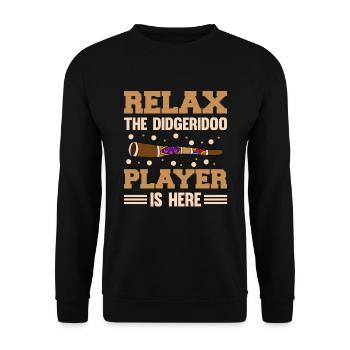 Relax The Didgeridoo Player Is Here - Unisex Sweatshirt - black - Front - Alina (178cm) & Michal (187cm)
