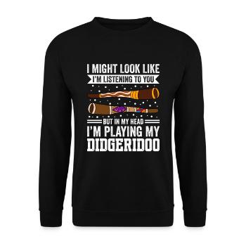 In My Head I'm Playing Didgeridoo - Unisex Pullover - Schwarz - Vorne - Alina (178cm) & Michal (187cm)