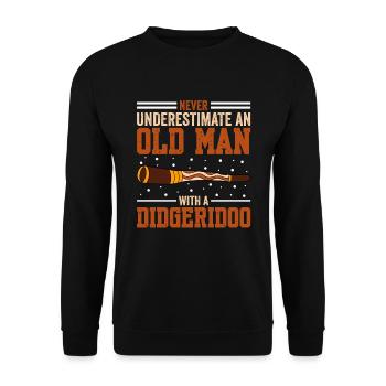 Never Underestimate An Old Man With A Didgeridoo - Unisex Sweatshirt - black - Front - Alina (178cm) & Michal (187cm)
