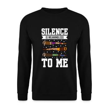 Funny Didgeridoo Silence Is Meaningless To Me - Unisex Sweatshirt - black - Front - Alina (178cm) & Michal (187cm)