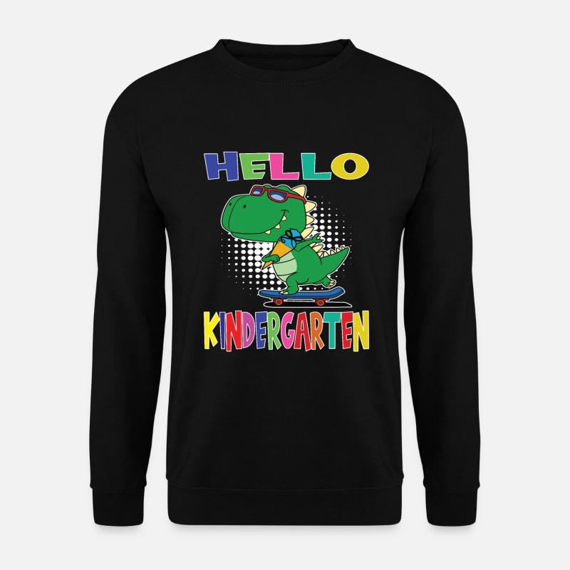Hello Kindergarten Skateboarding Dino - Unisex Sweatshirt - black