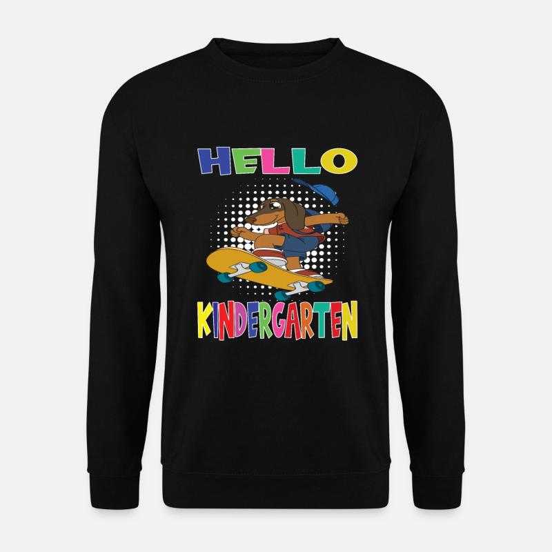 Hello Kindergarten Skateboarding Dog - Unisex Sweatshirt - black