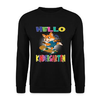 Bonjour Kindergarten Skateboarding Fox - Sweat-shirt Unisexe - noir - Devant - Alina (178cm) & Michal (187cm)