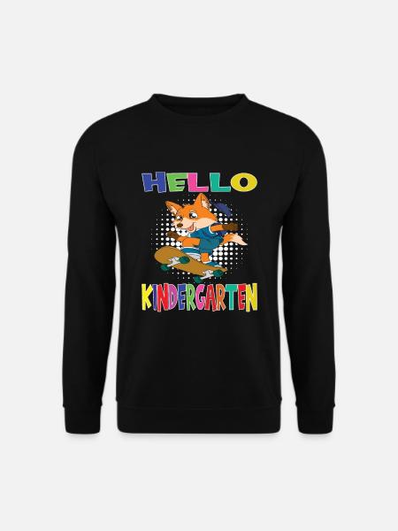 Hello Kindergarten Skateboarding Fox - Unisex Sweatshirt - black