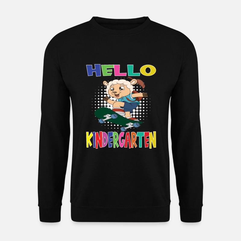 Hello Kindergarten Skateboarding Sheep - Unisex Sweatshirt - black