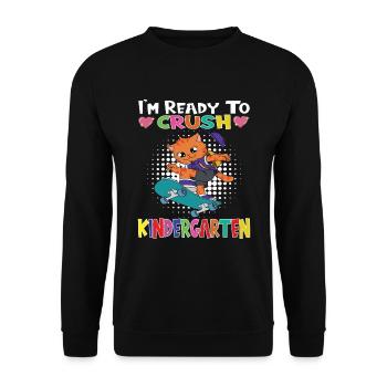 Je suis prêt à écraser le chat de skateboard de la maternelle - Sweat-shirt Unisexe - noir - Devant - Alina (178cm) & Michal (187cm)