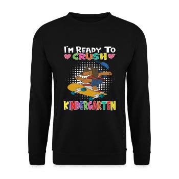 I'm Ready To Crush Kindergarten Skateboarding Dog - Unisex Pullover - Schwarz - Vorne - Alina (178cm) & Michal (187cm)