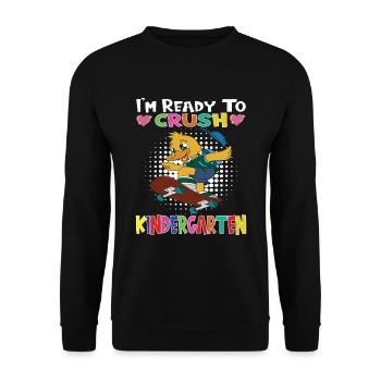 I'm Ready To Crush Kindergarten Skateboarding Duck - Unisex Sweatshirt - black - Front - Alina (178cm) & Michal (187cm)