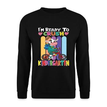 Cadeau de maternelle et de jardin d’enfants - Sweat-shirt Unisexe - noir - Devant - Alina (178cm) & Michal (187cm)