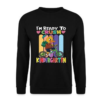 Kindergarten Child Kindergarten Gift - Unisex Sweatshirt - black - Front - Alina (178cm) & Michal (187cm)