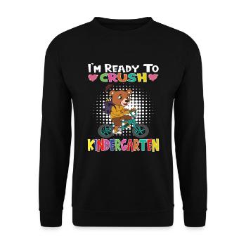 Cadeau de maternelle et de jardin d’enfants - Sweat-shirt Unisexe - noir - Devant - Alina (178cm) & Michal (187cm)