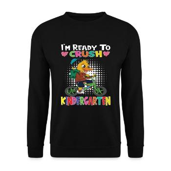 Cadeau de maternelle et de jardin d’enfants - Sweat-shirt Unisexe - noir - Devant - Alina (178cm) & Michal (187cm)