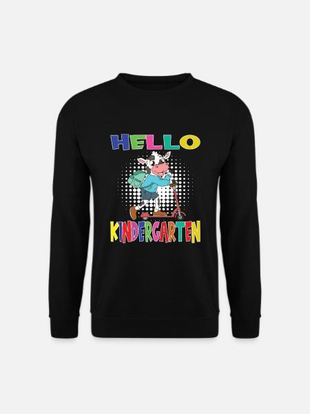 Hello Kindergarten Cow With Scooter - Unisex Sweatshirt - black