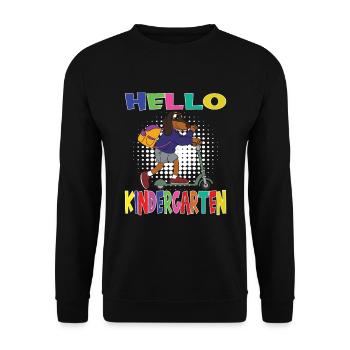 Bonjour chien de maternelle avec scooter - Sweat-shirt Unisexe - noir - Devant - Alina (178cm) & Michal (187cm)