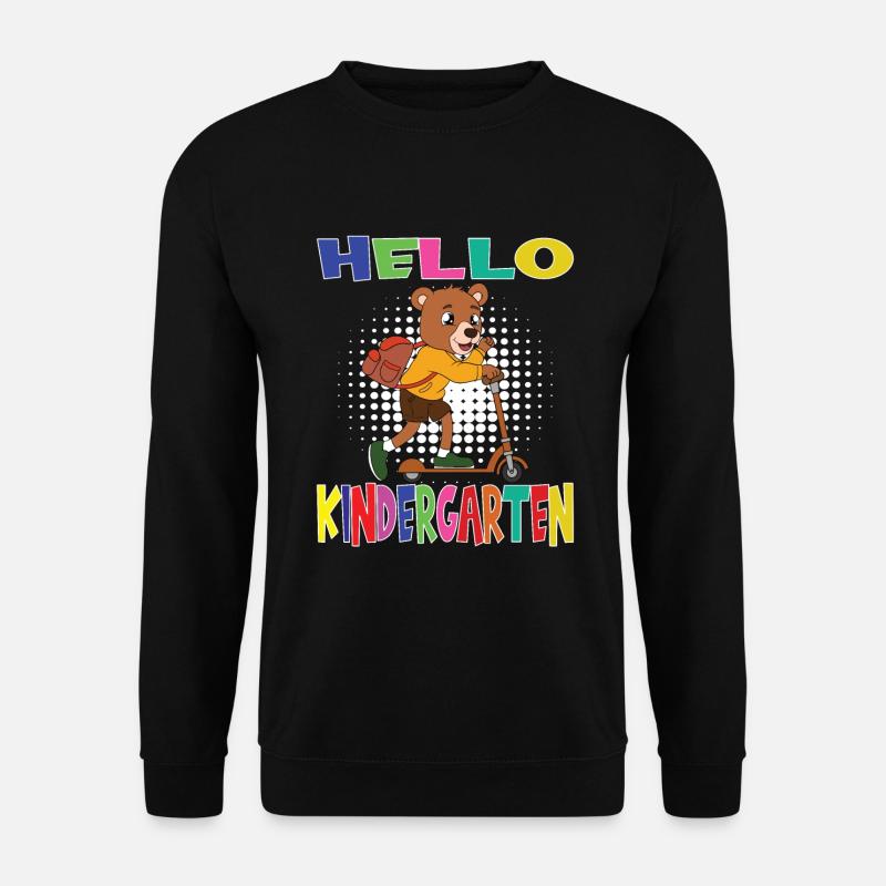 Hello Kindergarten Bear With Scooter - Unisex Sweatshirt - black