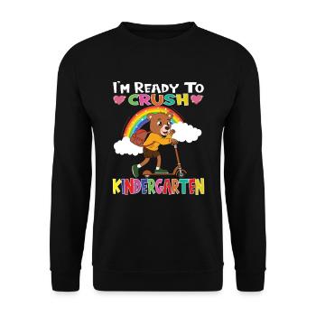 Ours avec scooter Je suis prêt à écraser la maternelle - Sweat-shirt Unisexe - noir - Devant - Alina (178cm) & Michal (187cm)