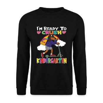 Chien avec scooter Je suis prêt à écraser la maternelle - Sweat-shirt Unisexe - noir - Devant - Alina (178cm) & Michal (187cm)