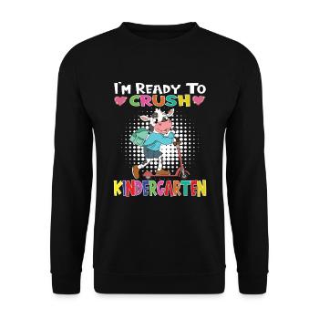 Je suis prêt à écraser une vache de maternelle avec un scooter - Sweat-shirt Unisexe - noir - Devant - Alina (178cm) & Michal (187cm)