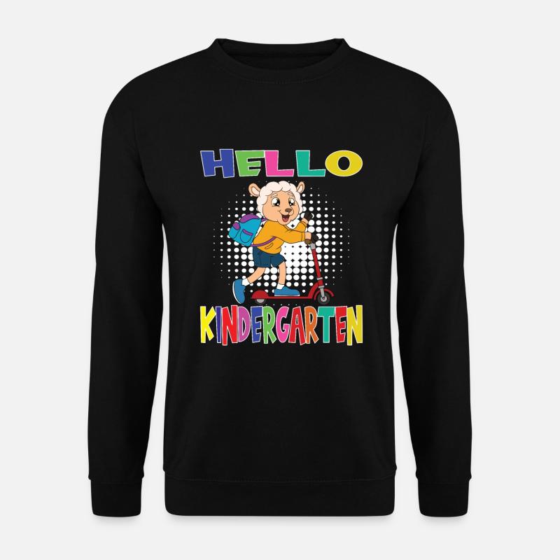 Hello Kindergarten Sheep With Scooter - Unisex Sweatshirt - black