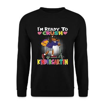 I'm Ready To Crush Kindergarten Dog With Scooter - Unisex Sweatshirt - black - Front - Alina (178cm) & Michal (187cm)