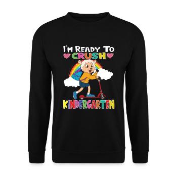 Sheep With Scooter I'm Ready To Crush Kindergarten - Unisex Sweatshirt - black - Front - Alina (178cm) & Michal (187cm)