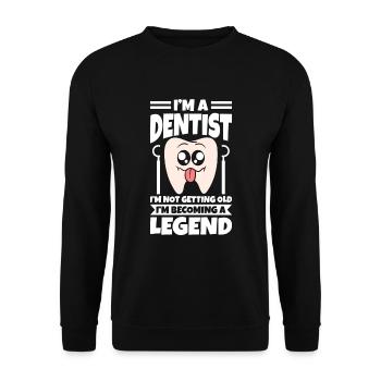 Je suis dentiste Je ne vieillis pas - Sweat-shirt Unisexe - noir - Devant - Alina (178cm) & Michal (187cm)