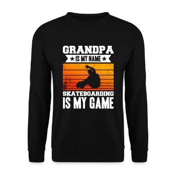 Grandpa Skateboarding Is My Game - Unisex Sweatshirt - black - Front - Alina (178cm) & Michal (187cm)