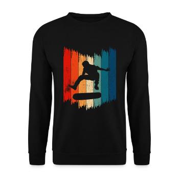 Retro Skateboard Skateboarding - Unisex Pullover - Schwarz - Vorne - Alina (178cm) & Michal (187cm)