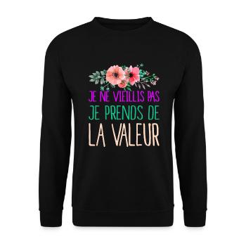 célébrer l'âge et la sagesse femmes, filles - Sweat-shirt Unisexe - noir - Devant - Alina (178cm) & Michal (187cm)