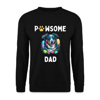 Australian Shepherd Easter Egg Hunter Dad Costume - Unisex Sweatshirt - black - Front - Alina (178cm) & Michal (187cm)