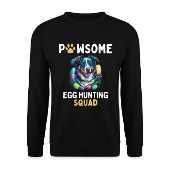 Australian Shepherd Easter Egg Hunting Squad Match - Unisex Sweatshirt - black - Front - Alina (178cm) & Michal (187cm)