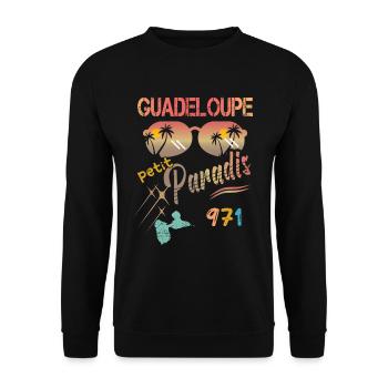 idee cadeau guadeloupe petit paradis 971 gwada - Sweat-shirt Unisexe - noir - Devant - Alina (178cm) & Michal (187cm)