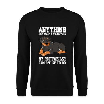 Votre chien est prêt à faire ma canette Rottweiler - Sweat-shirt Unisexe - noir - Devant - Alina (178cm) & Michal (187cm)