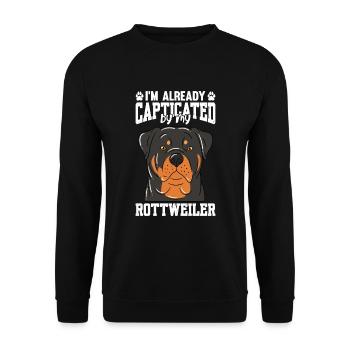 I'm Already Captivated By My Rottweiler - Unisex Sweatshirt - black - Front - Alina (178cm) & Michal (187cm)