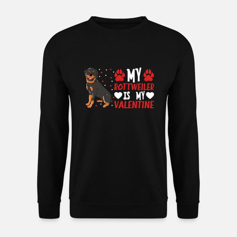 Mon Rottweiler est mon Valentin - Sweat-shirt Unisexe - noir