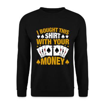 Kartenspiel Kartenspieler Pokern - Unisex Pullover - Schwarz - Vorne - Alina (178cm) & Michal (187cm)
