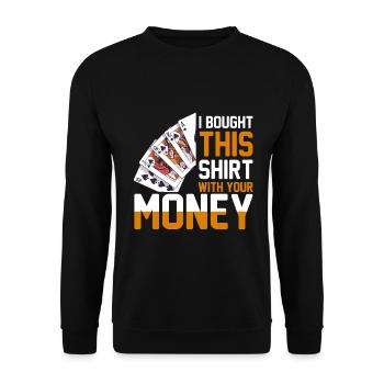 Kartenspiel Kartenspieler Pokern - Unisex Pullover - Schwarz - Vorne - Alina (178cm) & Michal (187cm)