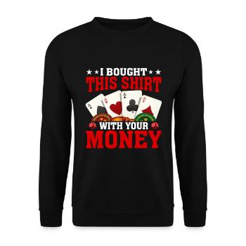 Kartenspiel Kartenspieler Pokern - Unisex Pullover - Schwarz - Vorne - Alina (178cm) & Michal (187cm)