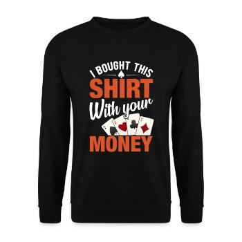Kartenspiel Kartenspieler Pokern - Unisex Pullover - Schwarz - Vorne - Alina (178cm) & Michal (187cm)