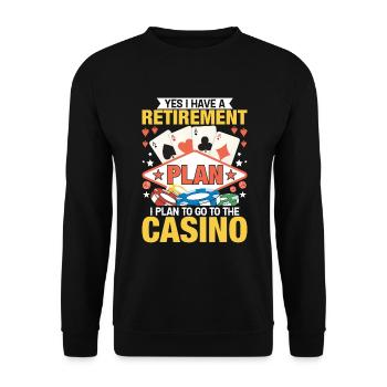 Kartenspiel Kartenspieler Pokern - Unisex Pullover - Schwarz - Vorne - Alina (178cm) & Michal (187cm)