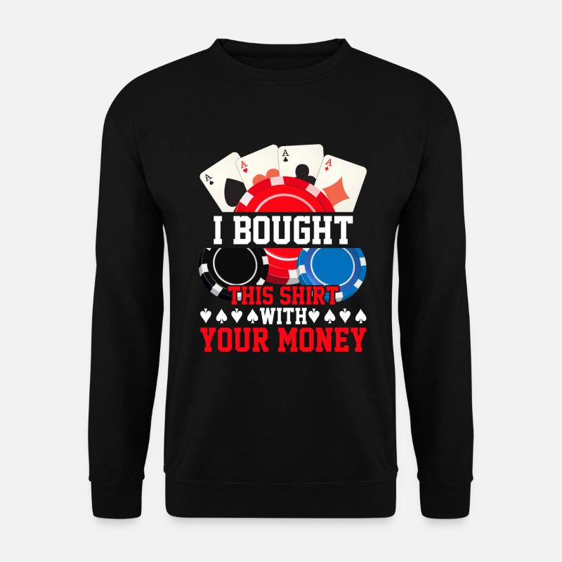 Kartenspiel Kartenspieler Pokern - Unisex Pullover - Schwarz