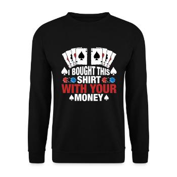 Kartenspiel Kartenspieler Pokern - Unisex Pullover - Schwarz - Vorne - Alina (178cm) & Michal (187cm)