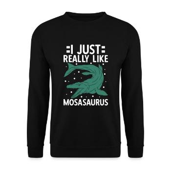 J’aime vraiment Mosasaurus - Sweat-shirt Unisexe - noir - Devant - Alina (178cm) & Michal (187cm)