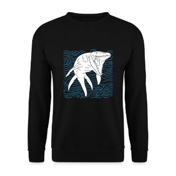 Mosasaurus Dinosaur - Unisex Pullover - Schwarz - Vorne - Alina (178cm) & Michal (187cm)
